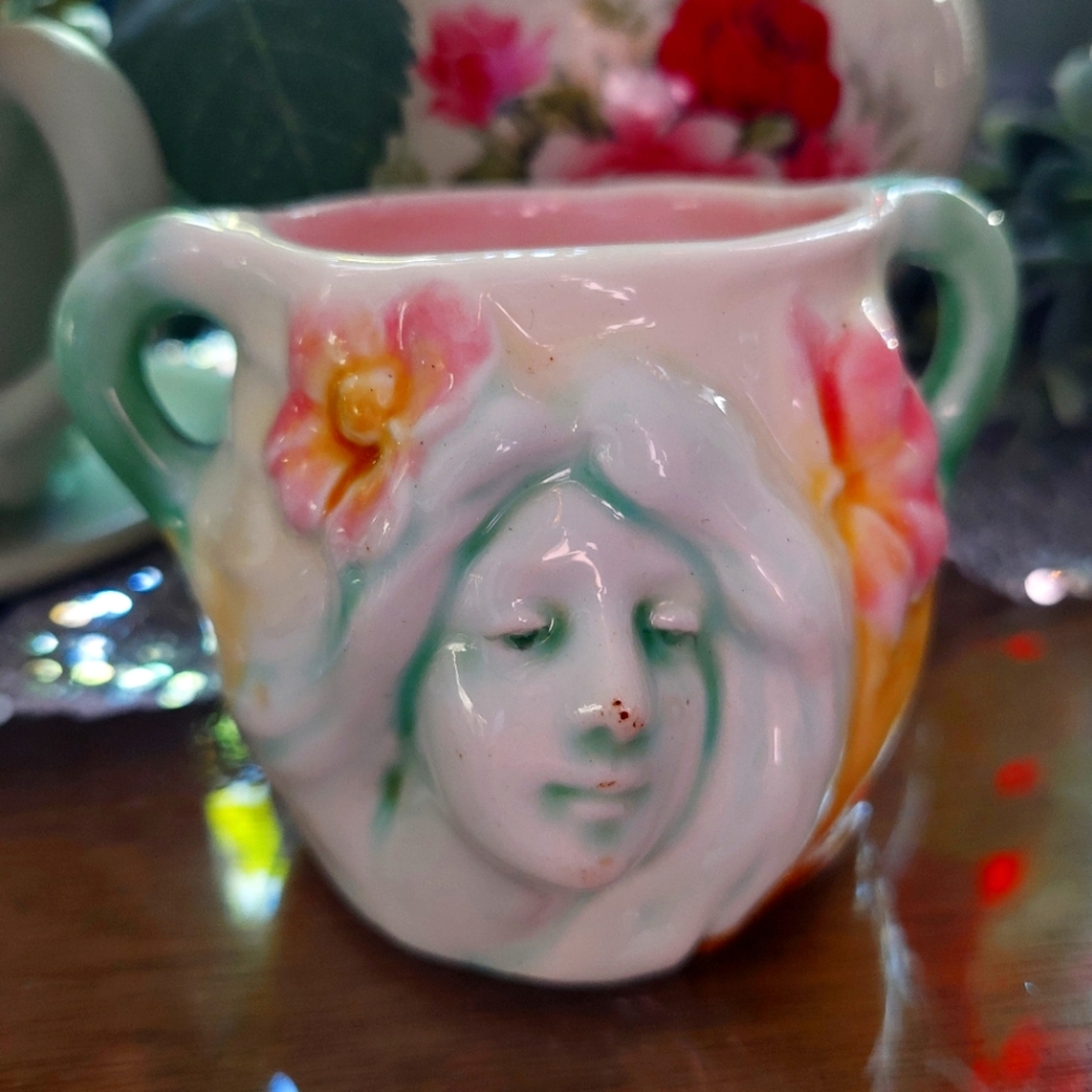 Vintage Serene Pink and White Ceramic